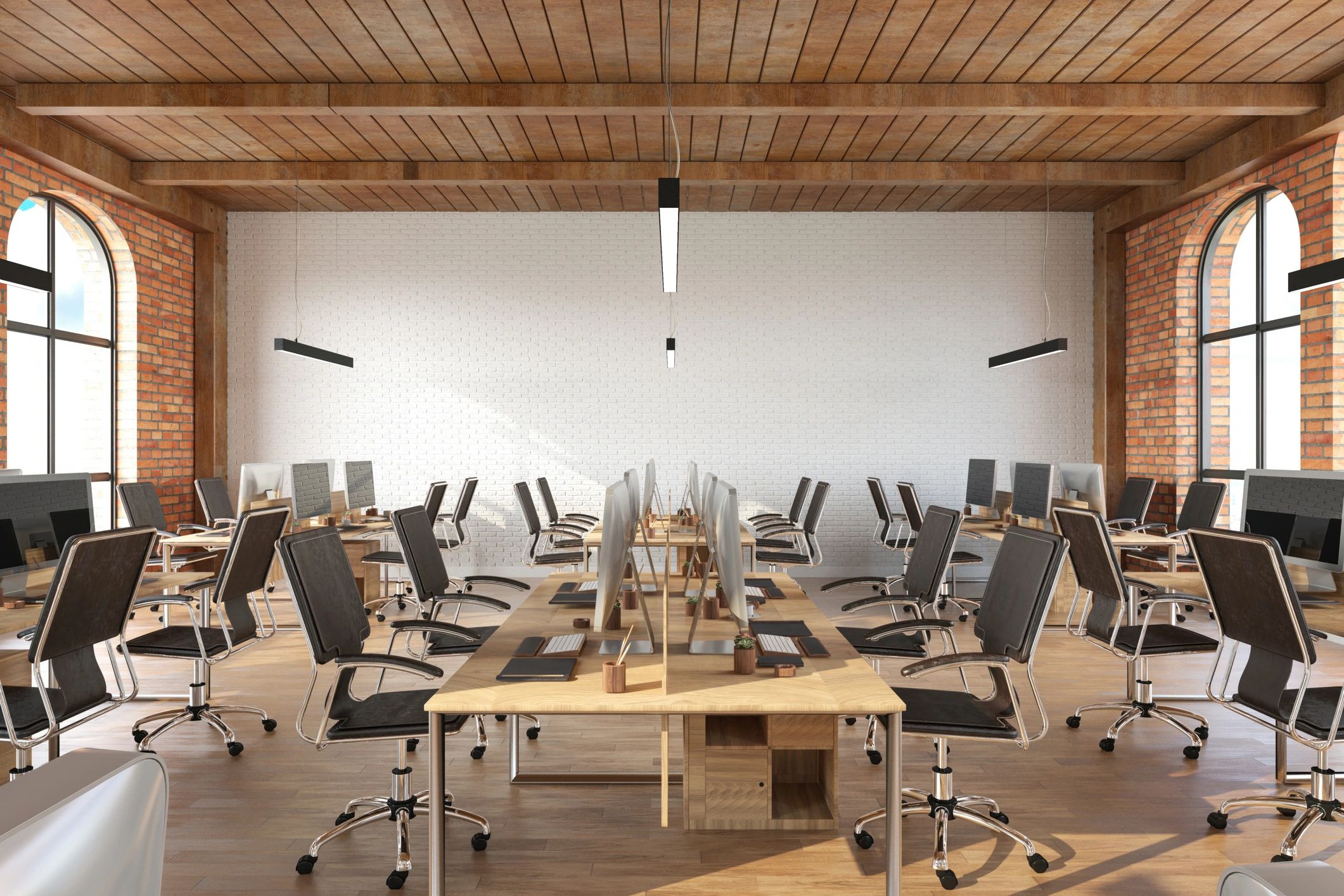 Modern office interior representing a refined, minimalist environment