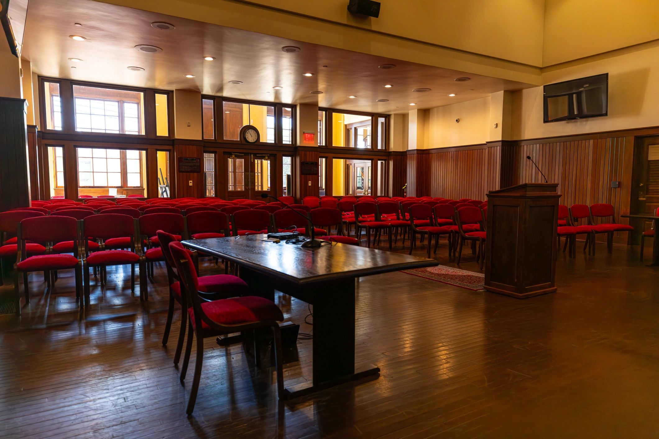 Empty modern courthouse interior