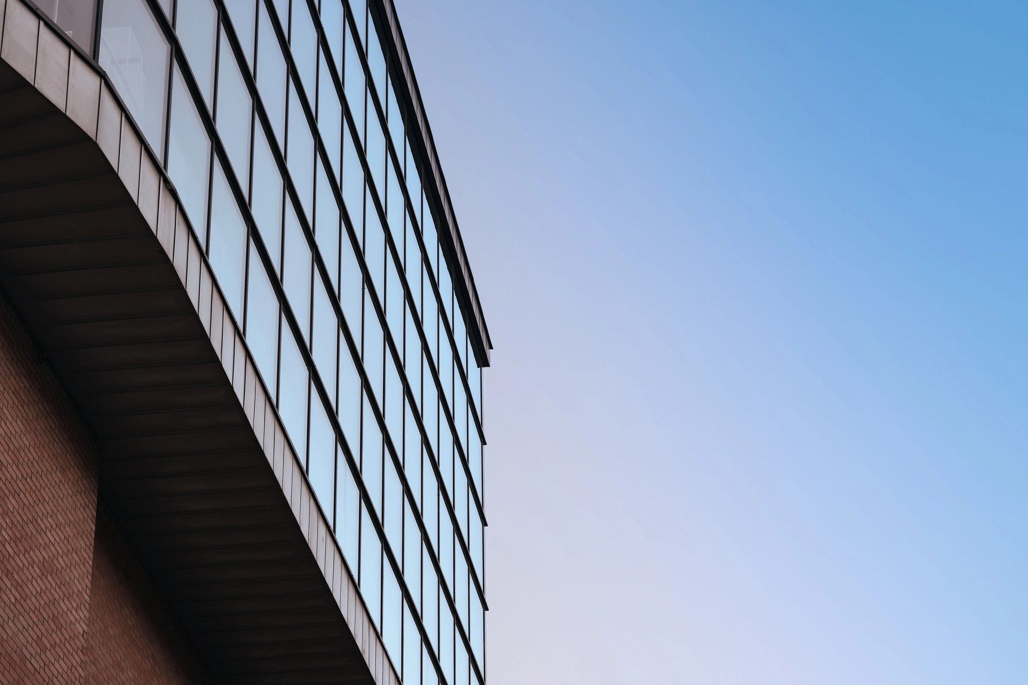 Modern office building facade with reflective glass